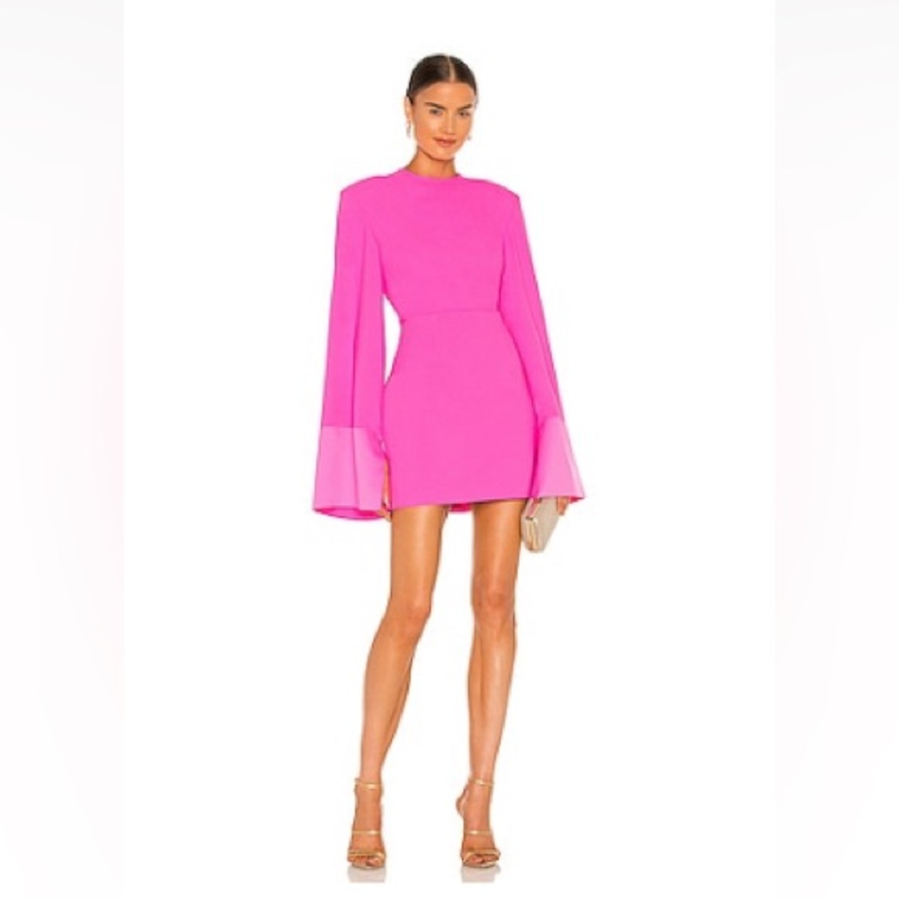 Solace London Sofie Mini Dress in Bright Pink